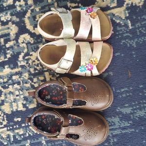 Girls size 7 sandals and Oshkosh MaryJanes size 6